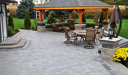 large paver patio pergola